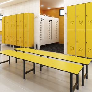 Nouveau design de centre de fitness pour salle de sport Armoires de rangement pour exercices physiques Hpl Offre Spéciale Casiers de gym personnalisés avec bancs - Product Image 1