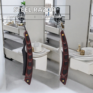 Navaja de Afeitar Clásica de Acero Inoxidable de Una Pieza con Mango Plegable, Nuevo Diseño, Herramienta para el Cuidado de la Barba y Afeitado Facial para Hombres - Product Image 2