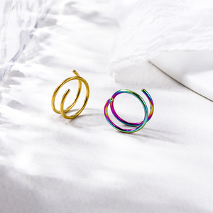 Anillo de <span class=keywords><strong>Nariz</strong></span> de acero inoxidable con <span class=keywords><strong>doble</strong></span> espiral Multicolor, joyería para <span class=keywords><strong>Piercing</strong></span> de <span class=keywords><strong>nariz</strong></span> perforada para mujeres y hombres, joyería para <span class=keywords><strong>nariz</strong></span> - Product Image 6