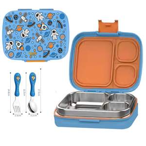 Boîte à lunch bento en acier inoxydable 304 chauffable de 800 ml avec compartiments, OEM ODM, pour enfants d'école, <span class=keywords><strong>prix</strong></span> direct usine - Product Image 2