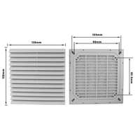 SAM.GAO Boîte de distribution d'armoire en plastique Persienne DFC120/150/200 Filtre de ventilation à fond plat Couvercle anti-poussière de fenêtre intégré