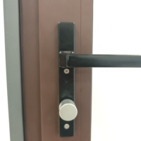 Puerta de entrada moderna de doble cristal con acabado de aleación de aluminio para patio de casa
