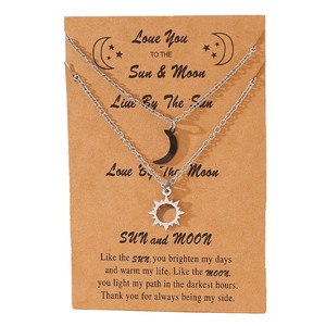 MIENTER Pendentifs <span class=keywords><strong>Collier</strong></span> pour Couples Mode Plaqué Or En Acier Inoxydable <span class=keywords><strong>Lune</strong></span> Soleil Charmes Colliers - Product Image 5