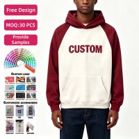 Sudadera con Capucha para Hombre, Personalizada, 500 g/m², 100% Algodón, Manga Raglán, Estampado Desgastado, Corte Regular