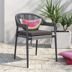 China Furniture Supplier Luxury Aluminum Rope Garden Restaurant 6 Seaters <b>Outdoor</b> Dining <b>Table</b> and Chair with Cushions - Product Image 6