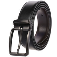Ceinture en cuir lisse pour homme avec boucle ardillon en métal, style décontracté et professionnel, plusieurs modèles disponibles en gros