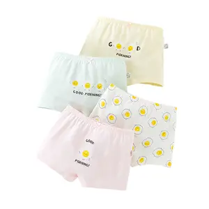 Cotton Knickers for Children Girls Boxers for Children 1-12 Years Old 4pcs an Box Baggy Shorts Cartoon Pattern