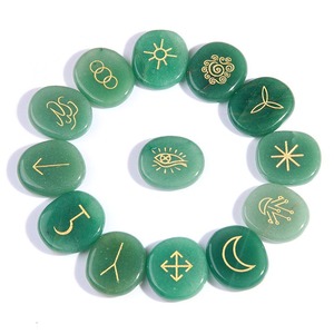 Cristales de lapislázuli, piedra de Palma, juego de piedras de runas naturales, símbolos vikingos, adivinación de adivinación, de piedras amuleto, 13 Uds., bolsa gratis - Product Image 5
