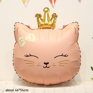 Balon Foil Kucing Mahkota Kitty Pink Lucu Balon Kucing Peliharaan untuk Ulang Tahun Anak Perempuan Anak Laki-laki <span class=keywords><strong>Baby</strong></span> Shower Perlengkapan Pesta Tema Anak Kucing - Product Image 6