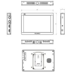 FEELWORLD FW703 Monitor Kamera 7 Inci 3G-SDI 4K HDMI IPS 1920x1200 DSLR Field Monitor dengan LOGO Kustom OEM Pabrik Langsung - Product Image 6