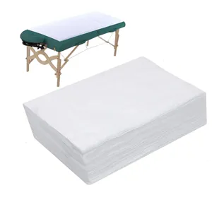 Ucuz % 100% pamuk saf su geçirmez Spa yatak çarşafı s olmayan dokuma kumaş tek kullanımlık masaj yatağı yatak çarşafı