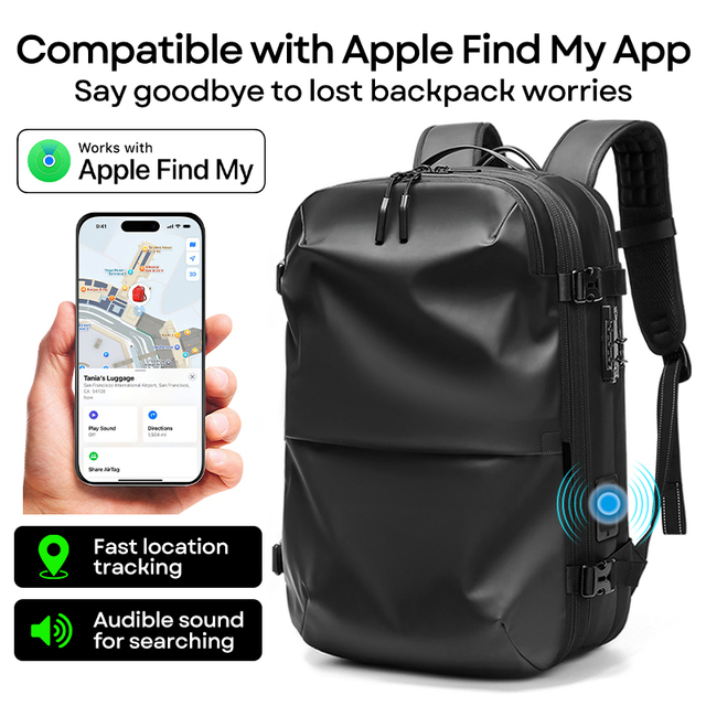 Smart Tracking Charging Function with Battery Durable Lightweight Backpack TSA Lock Anti Theft Men's Backpack for Business