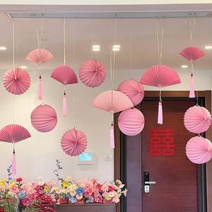 Décoration de salle de mariage salon chambre fond mur <span class=keywords><strong>boule</strong></span> <span class=keywords><strong>en</strong></span> nid d'abeille <span class=keywords><strong>boule</strong></span> de pastèque fleur mariage suspendu - Product Image 1