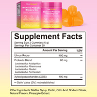 OneBtanicl Global Stock Wanita Antioksidan Penyeimbang pH Probiotik+Slippery Elm Gummies Pengontrol Bau Flora Vagina Herbal Dewasa