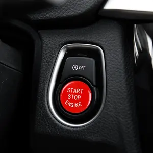 Red Start Stop Engine Button With OFF Key Interior Accessory For BMW F/G Chassis