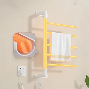 Punch-free Set Bathroom Ladder Towel Rack Warmer Hot Wall Mounted Electric Radiator