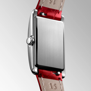 Rectangular Dial Mechanical Watch with Roman Numerals and Leather Strap for Daily and Formal Wear Longinesing - Product Image 4
