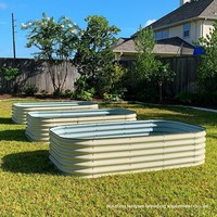 Jardinière rectangulaire en acier galvanisé, robuste, pour l'extérieur, pour légumes et herbes, directement de l'usine