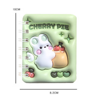 Vente en gros carnet à bobine Cahier A7 3D Foam Puff Cartoon Cute Girl Diary Notepad Children Student Small Handbook Gift
