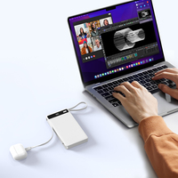 Banco de Energía Portátil Personalizado OEM de 22.5W con Carga Rápida PD, Pantalla LED, 10000mAh, con Cable Tipo C y Lightning