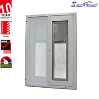 Fenêtre coulissante en aluminium la plus populaire, économique, avec grille ouvrante, profilé en aluminium, pour maison