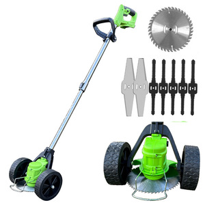 Cortadora de Césped Inalámbrica de Alta Resistencia de 21V con Batería de 10 Celdas, Recortadora de Césped Plegable con Ruedas Auxiliares para Jardín - Product Image 1