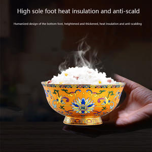 Service de table en porcelaine de style chinois, 80 pièces, série émail doré, bols et assiettes en porcelaine, service de table en porcelaine - Product Image 4