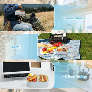 Boîte à lunch personnalisée en silicone de qualité alimentaire à 2/3 compartiments avec couvercle étanche, passe au micro-ondes et au lave-vaisselle, service OEM/ODM - Product Image 4