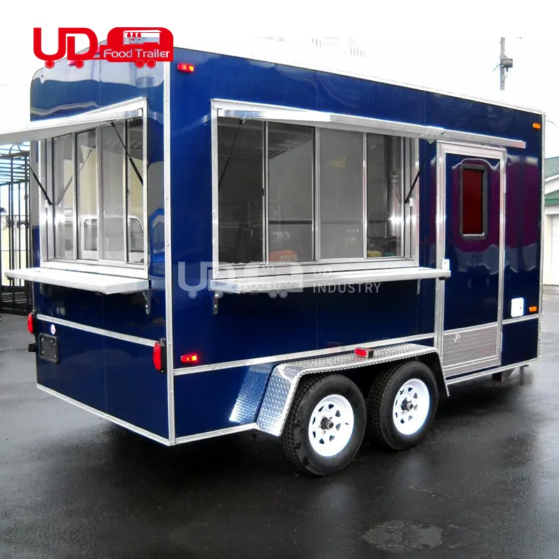 UrDream dondurma Retro gıda-kamyon sokak barbekü gıda kamyon Van malzemeleri Burger Pizza çin Catering mobil yiyecek arabası römorklar satış
