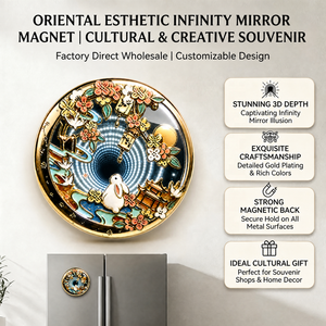 Custom 3D Infinity Mirror <b>Fridge</b> <b>Magnet</b> Cultural Creative LED Tunnel Light <b>Magnet</b> Souvenir Gifts - Product Image 2
