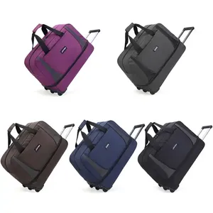 <span class=keywords><strong>Euro</strong></span> argent à roulettes sac polochon imperméable léger Polyester pliable aéroport chariot voyage bagages mode grand bagage - Product Image 2