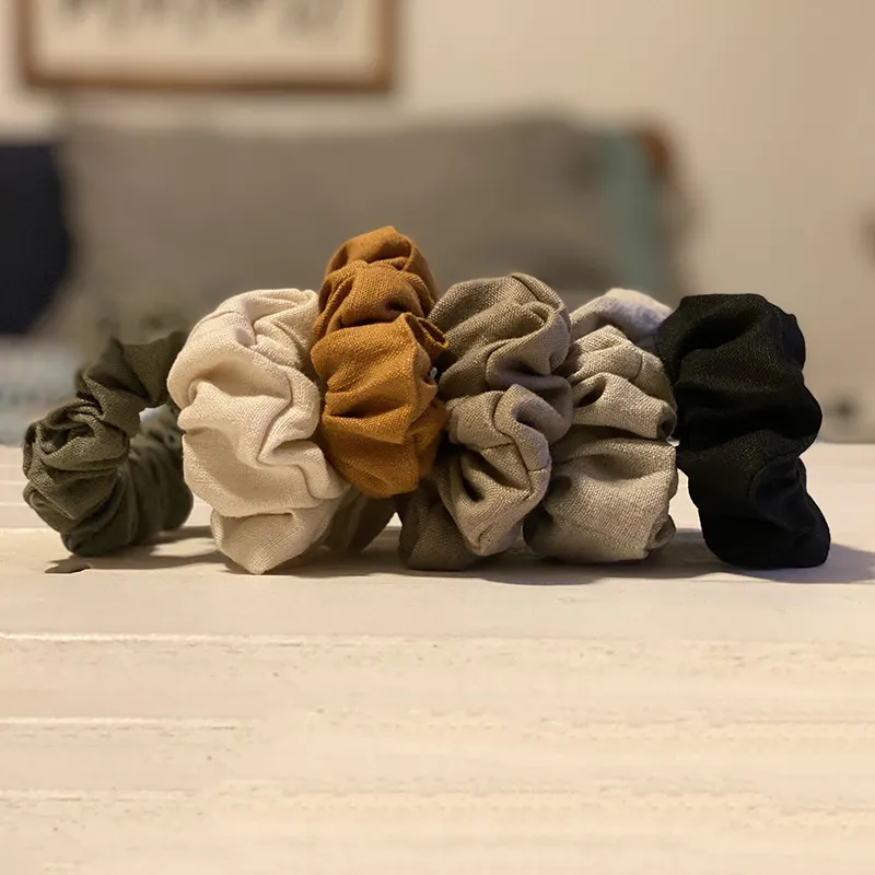 Linnen Stof Haar Scrunchies Bands Paardenstaart Houder Haar Knot Scrunchy Voor Meisjes Dames Dames Voor Meisjes Vrouwen