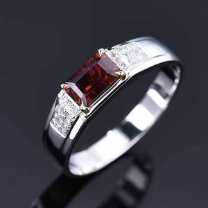 1.12CT Natural Unheated Ruby <b>Men</b> <b>Ring</b> 18K Gold Inlaid 30 Diamonds Luxury Fine Gemstone Jewellery - Product Image 1