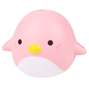 Pink Round Penguin <b>Squishy</b> Toy TPE Material Slow Rebound Stress Relief Fidget Toy For Kids 2 To 4 Years Unisex - Product Image 1