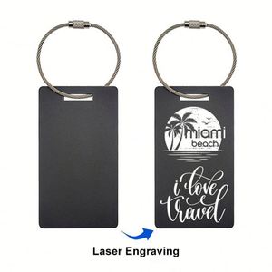 Etiqueta de Equipaje de Aleación de Aluminio con Grabado Láser Personalizado, con Anillo de Alambre, para Promoción Internacional - Product Image 3