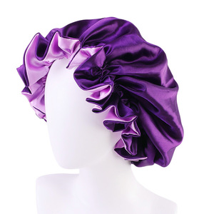 Gorro Redondo de Satén con Doble Encaje para <span class=keywords><strong>Verano</strong></span>, para Salón de Belleza, Maquillaje y Uso en <span class=keywords><strong>Quimioterapia</strong></span> - Product Image 4