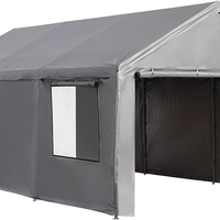 OASIS 12x20 FT, gazebo de jardin moderne et durable en métal, structure en fer, abri pour voiture avec voile enduite de PU