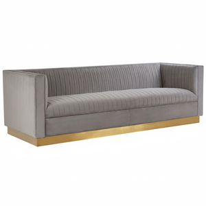 Conjunto de sofá de oficina de terciopelo gris moderno, entrada de Casa de Hotel, patio exterior de madera, asiento de sala de estar, tela de alta calidad - Product Image 1