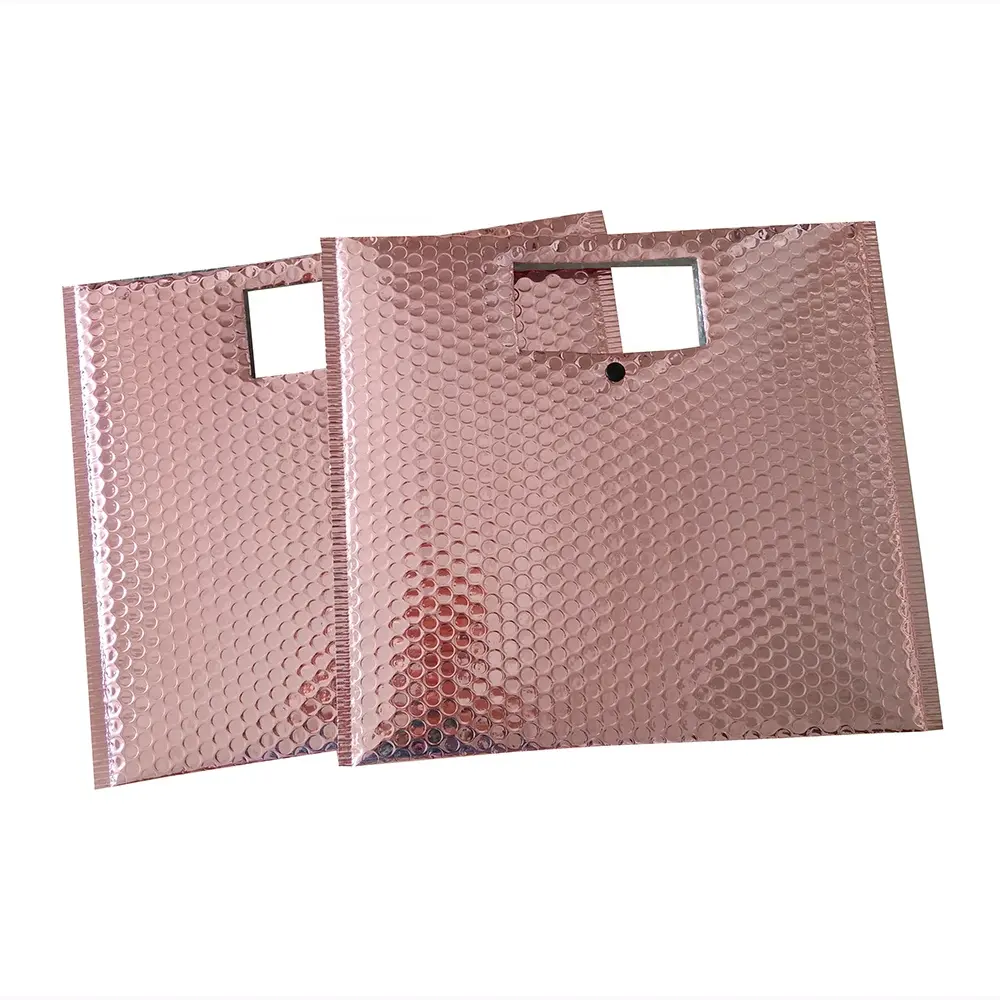 Rose gold bubble tas aangepaste pakket tas metallic met handvat