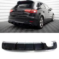 Diffuseur de pare-chocs arrière noir brillant ABS GOG personnalisé en usine pour AUDI A3 8V Facelift 2016-2020