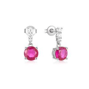 <span class=keywords><strong>Pendientes</strong></span> delicados de zirconia rubí, joyería de plata 925, <span class=keywords><strong>pendientes</strong></span> de gota chapados en oro para mujer - Product Image 2