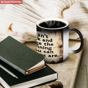 Tasse magique givrée noire 11oz en céramique, mug personnalisé à changement de couleur thermique - Product Image 3