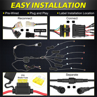 Kit de clignotants LED ronds 4 ambre 2 rouges 12V pour UTV, Plug and Play pour Teryx Moto Uforce 1000