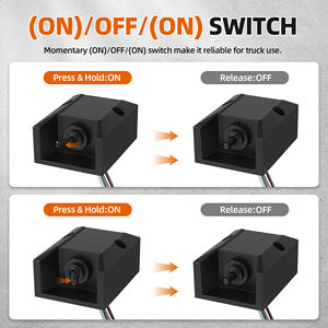 Interrupteur à bascule filaire 12V 30A Interrupteur à bascule robuste étanche 4 broches SPDT (ON)/OFF/(ON) Interrupteur à bascule avec câble de 25 cm - Product Image 3