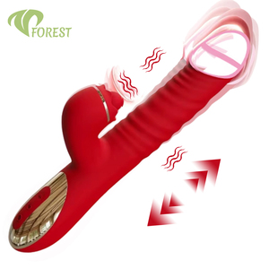 Vibratore a 10 Modalità con Funzione di Spinta, Stimolatore Clitorideo e Punto G, Dildo Impermeabile IPx6 Ricaricabile USB per Donne - Product Image 1