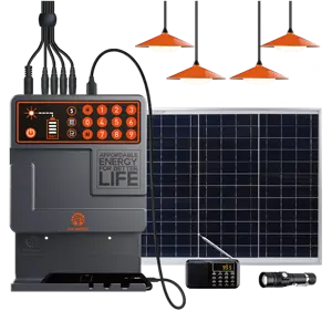 JUA-Mini Kit de iluminación Solar para el hogar, sistema de energía Solar con 4 lámparas LED, para uso doméstico y Camping