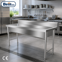 Évier de cuisine commercial en acier inoxydable à cuve simple, double ou 3 compartiments, sur pied