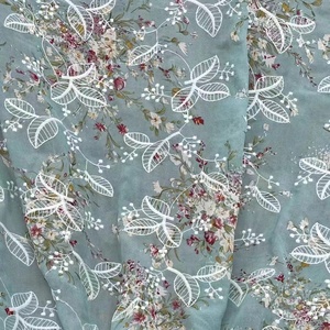 Tela bordada de poliéster 100% de alta calidad, tela de ojal bordada de gasa <span class=keywords><strong>con</strong></span> flores estampadas florales suaves <span class=keywords><strong>para</strong></span> vestido de novia - Product Image 4