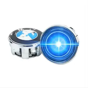 Universal LED Floating Wheel Hubcaps 60mm Self-Level Emblem BMW BENZ VM Audi ABS Finish Fit luxury Car Wheel Centre Cap Cover