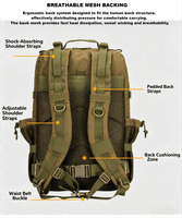 Sac à dos tactique personnalisé 45L rouge et noir pour homme, avec fermeture éclair, étanche, système Molle, sac isotherme de sport, style tendance, porte-gobelet